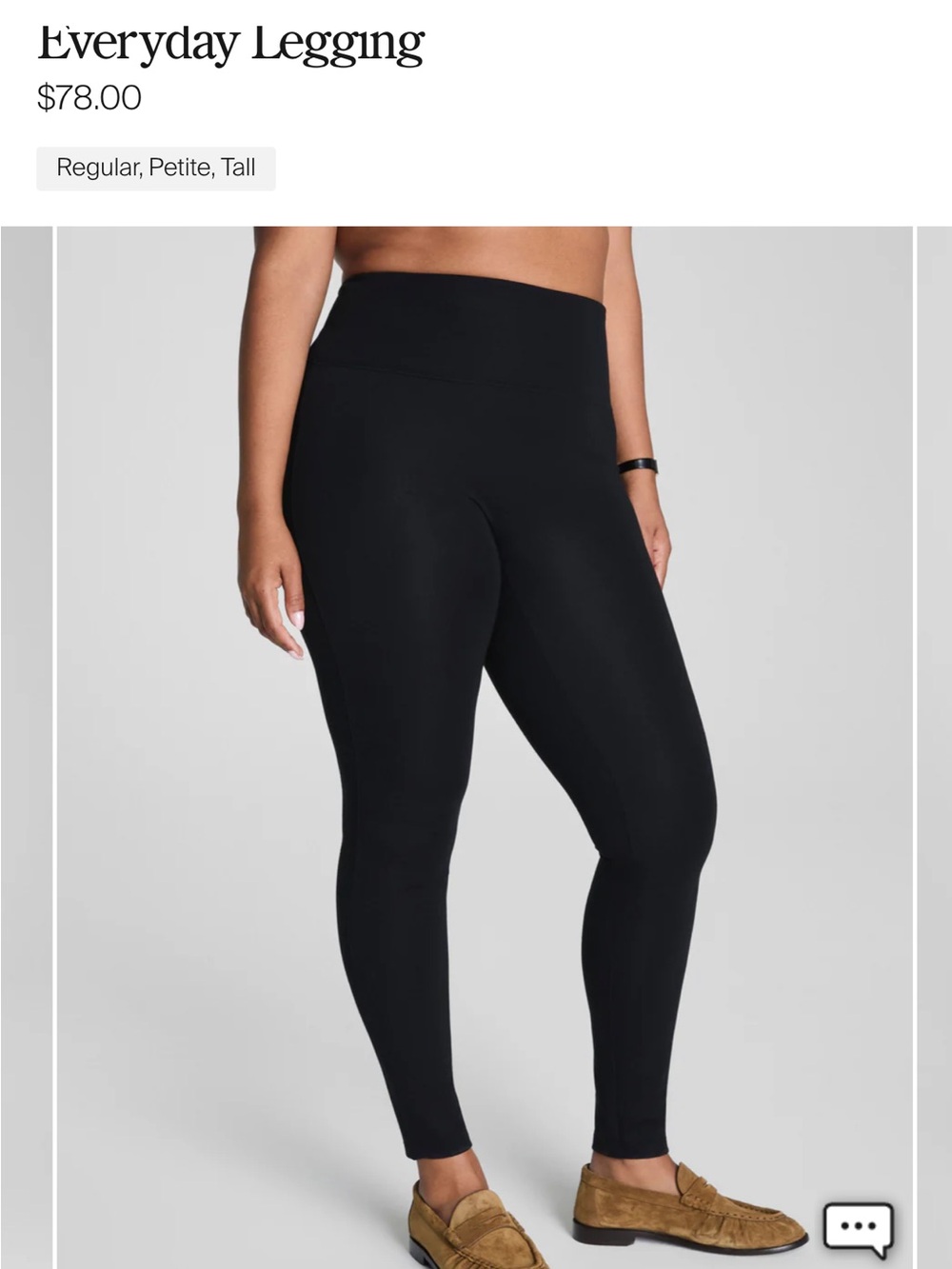 SPANX Everyday Legging in Black - PETITE